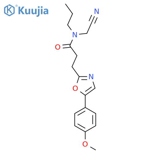 N-(cyanomethyl)-3-[5-(4-methoxyphenyl)-1,3-oxazol-2-yl]-N-propylpropanamide structure