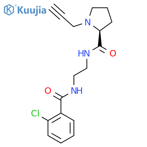 2-chloro-N-(2-{[(2S)-1-(prop-2-yn-1-yl)pyrrolidin-2-yl]formamido}ethyl)benzamide structure