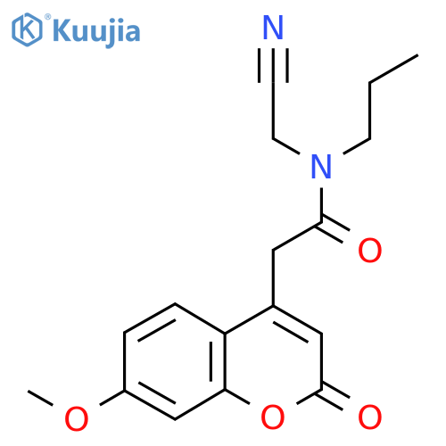 N-(cyanomethyl)-2-(7-methoxy-2-oxo-2H-chromen-4-yl)-N-propylacetamide structure