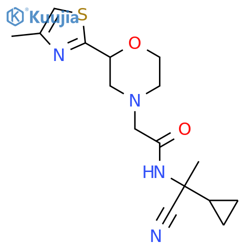 N-(1-cyano-1-cyclopropylethyl)-2-[2-(4-methyl-1,3-thiazol-2-yl)morpholin-4-yl]acetamide structure