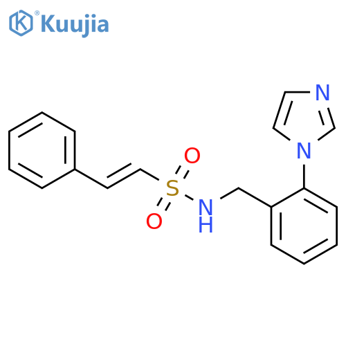N-{[2-(1H-imidazol-1-yl)phenyl]methyl}-2-phenylethene-1-sulfonamide structure