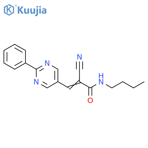 2-Propenamide, N-butyl-2-cyano-3-(2-phenyl-5-pyrimidinyl)- structure