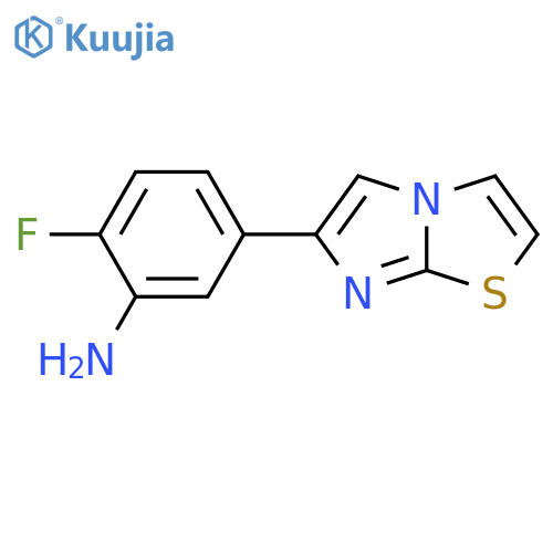 (2-fluoro-5-imidazo[2,1-b][1,3]thiazol-6-ylphenyl)amine structure