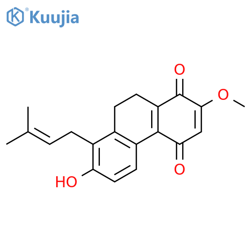 1,4-Phenanthrenedione,9,10-dihydro-7-hydroxy-2-methoxy-8-(3-methyl-2-buten-1-yl)- structure