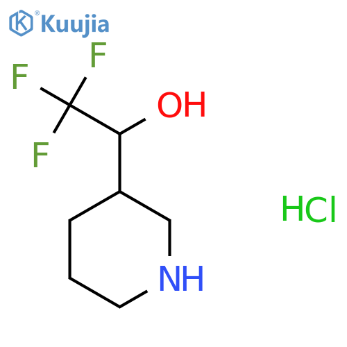 2,2,2-Trifluoro-1-(piperidin-3-yl)ethan-1-ol hydrochloride structure