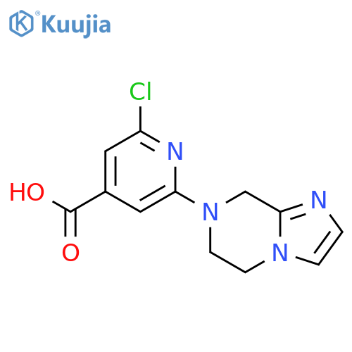 2-Chloro-6-{5H,6H,7H,8H-imidazo1,2-apyrazin-7-yl}pyridine-4-carboxylic Acid structure