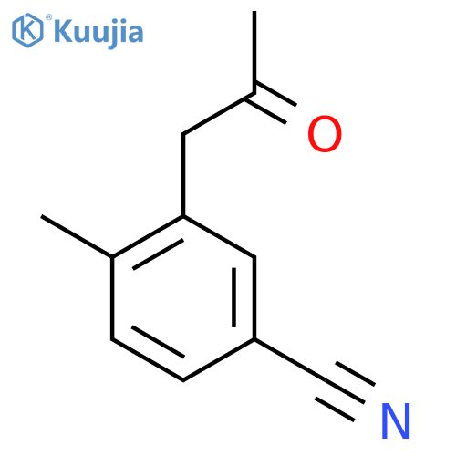 4-Methyl-3-(2-oxopropyl)benzonitrile structure