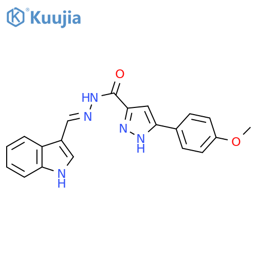 N'-(1E)-(1H-indol-3-yl)methylidene-3-(4-methoxyphenyl)-1H-pyrazole-5-carbohydrazide structure