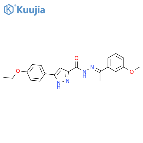3-(4-ethoxyphenyl)-N'-[(1E)-1-(3-methoxyphenyl)ethylidene]-1H-pyrazole-5-carbohydrazide structure