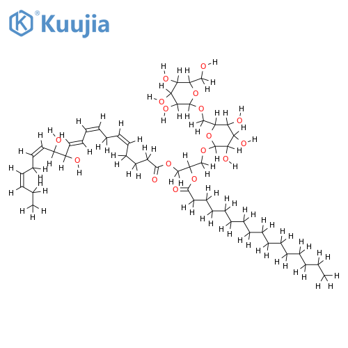 1-O-(12(R*),13(S*)-Dihydroxyicosa-5(Z),8(Z),10(E),14(Z),17(Z)-pentaenoyl)-2-O-palmitoyl-3-O-(beta-D-galactopyranosyl-6,1alpha-galactopyranosyl)-glycerol structure