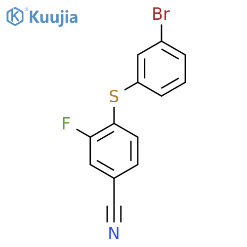 4-(3-bromophenyl)sulfanyl-3-fluorobenzonitrile structure