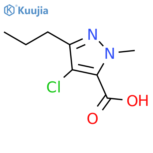 4-Chloro-1-methyl-3-propyl-1H-pyrazole-5-carboxylicacid structure