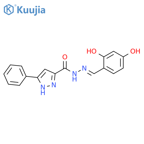 N'-[(1E)-(2,4-dihydroxyphenyl)methylidene]-3-phenyl-1H-pyrazole-5-carbohydrazide structure