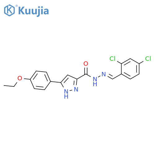 N'-(1E)-(2,4-dichlorophenyl)methylidene-3-(4-ethoxyphenyl)-1H-pyrazole-5-carbohydrazide structure