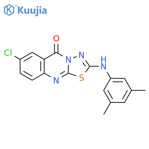 7-chloro-2-[(3,5-dimethylphenyl)amino]-5H-[1,3,4]thiadiazolo[2,3-b]quinazolin-5-one structure