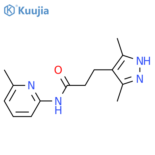 3-(3,5-dimethyl-1H-pyrazol-4-yl)-N-(6-methylpyridin-2-yl)propanamide structure