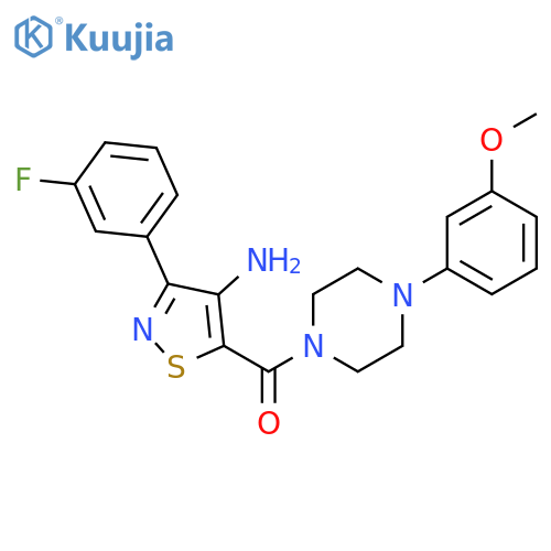 3-(3-fluorophenyl)-5-4-(3-methoxyphenyl)piperazine-1-carbonyl-1,2-thiazol-4-amine structure
