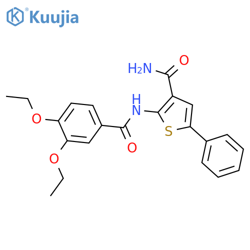 2-(3,4-diethoxybenzamido)-5-phenylthiophene-3-carboxamide structure