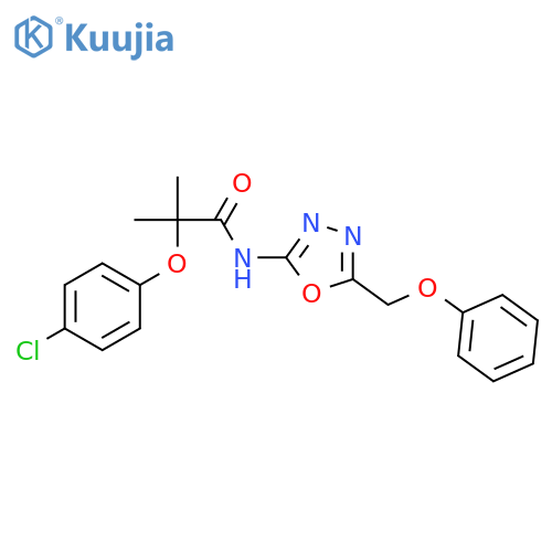 2-(4-chlorophenoxy)-2-methyl-N-[5-(phenoxymethyl)-1,3,4-oxadiazol-2-yl]propanamide structure
