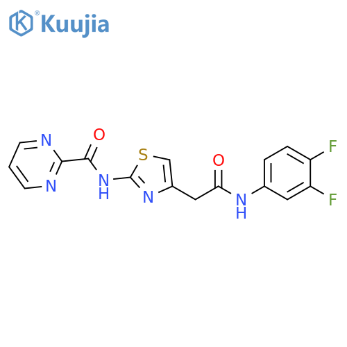 N-(4-{(3,4-difluorophenyl)carbamoylmethyl}-1,3-thiazol-2-yl)pyrimidine-2-carboxamide structure