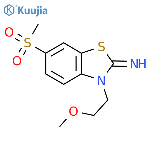 6-methanesulfonyl-3-(2-methoxyethyl)-2,3-dihydro-1,3-benzothiazol-2-imine structure