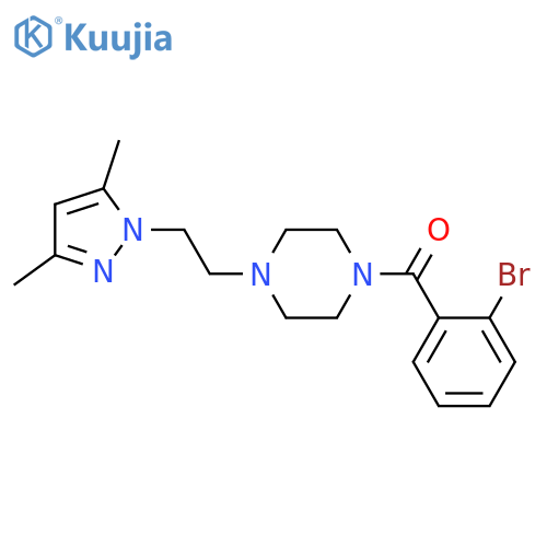 1-(2-bromobenzoyl)-4-2-(3,5-dimethyl-1H-pyrazol-1-yl)ethylpiperazine structure
