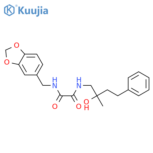 N-[(2H-1,3-benzodioxol-5-yl)methyl]-N'-(2-hydroxy-2-methyl-4-phenylbutyl)ethanediamide structure