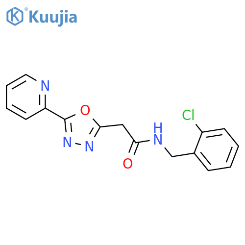N-[(2-chlorophenyl)methyl]-2-(5-pyridin-2-yl-1,3,4-oxadiazol-2-yl)acetamide structure