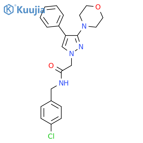 N-(4-chlorophenyl)methyl-2-3-(morpholin-4-yl)-4-phenyl-1H-pyrazol-1-ylacetamide structure