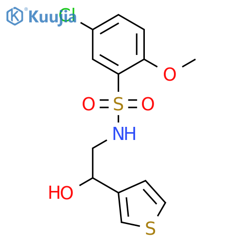5-chloro-N-2-hydroxy-2-(thiophen-3-yl)ethyl-2-methoxybenzene-1-sulfonamide structure