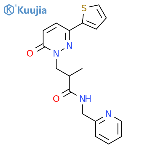 2-methyl-3-[6-oxo-3-(thiophen-2-yl)-1,6-dihydropyridazin-1-yl]-N-[(pyridin-2-yl)methyl]propanamide structure