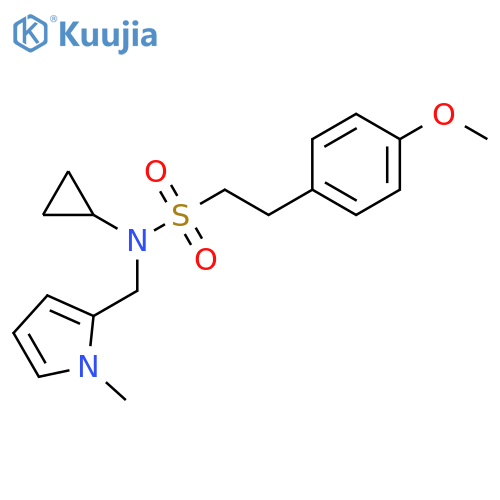 N-cyclopropyl-2-(4-methoxyphenyl)-N-(1-methyl-1H-pyrrol-2-yl)methylethane-1-sulfonamide structure