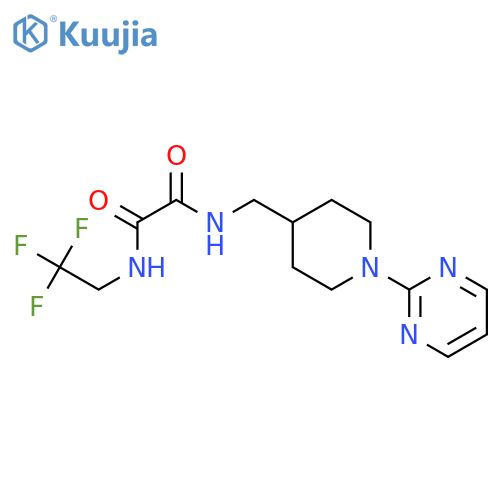 N'-{1-(pyrimidin-2-yl)piperidin-4-ylmethyl}-N-(2,2,2-trifluoroethyl)ethanediamide structure