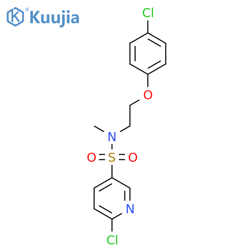 6-chloro-N-[2-(4-chlorophenoxy)ethyl]-N-methylpyridine-3-sulfonamide structure
