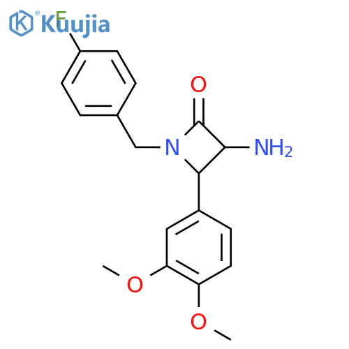 3-Amino-4-(3,4-dimethoxyphenyl)-1-(4-fluorobenzyl)azetidin-2-one structure