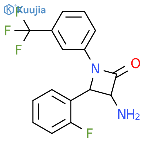 3-Amino-4-(2-fluoro-phenyl)-1-(3-trifluoromethyl-phenyl)-azetidin-2-one structure