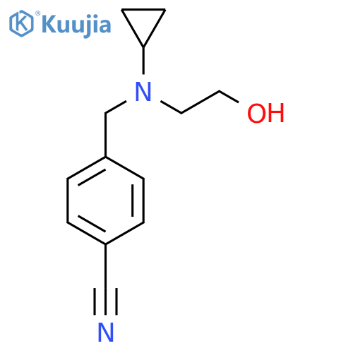 4-{[Cyclopropyl-(2-hydroxy-ethyl)-amino]-methyl}-benzonitrile structure