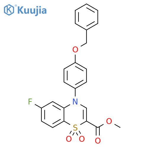 methyl 4-[4-(benzyloxy)phenyl]-6-fluoro-1,1-dioxo-4H-1lambda6,4-benzothiazine-2-carboxylate structure