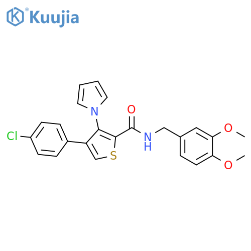 4-(4-chlorophenyl)-N-[(3,4-dimethoxyphenyl)methyl]-3-(1H-pyrrol-1-yl)thiophene-2-carboxamide structure
