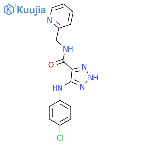 5-[(4-chlorophenyl)amino]-N-[(pyridin-2-yl)methyl]-1H-1,2,3-triazole-4-carboxamide structure