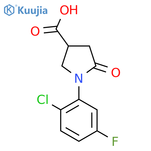 1-(2-Chloro-5-fluorophenyl)-5-oxopyrrolidine-3-carboxylic acid structure