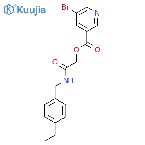 {[(4-ethylphenyl)methyl]carbamoyl}methyl 5-bromopyridine-3-carboxylate structure