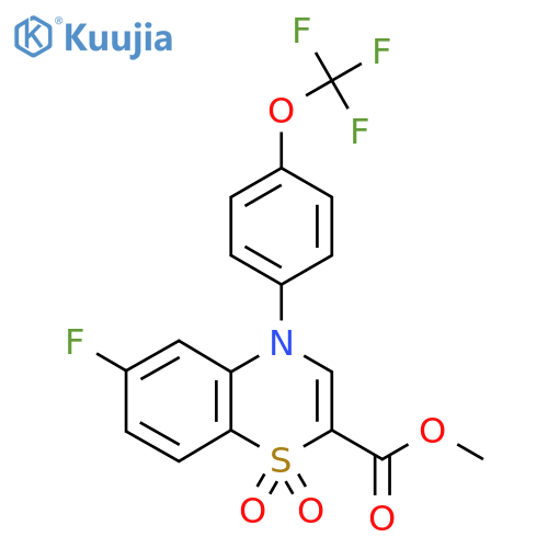 methyl 6-fluoro-1,1-dioxo-4-[4-(trifluoromethoxy)phenyl]-4H-1lambda6,4-benzothiazine-2-carboxylate structure