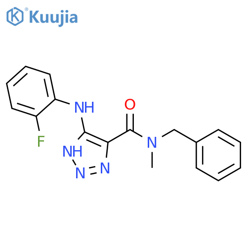 N-benzyl-5-[(2-fluorophenyl)amino]-N-methyl-1H-1,2,3-triazole-4-carboxamide structure
