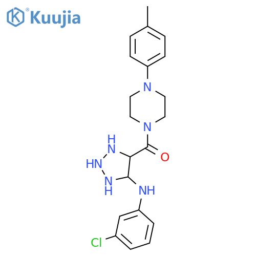 N-(3-chlorophenyl)-4-[4-(4-methylphenyl)piperazine-1-carbonyl]-1H-1,2,3-triazol-5-amine structure