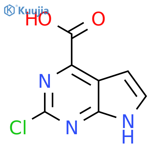 2-Chloro-7H-pyrrolo[2,3-d]pyrimidine-4-carboxylic acid structure