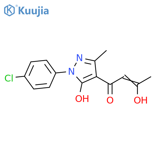1-1-(4-Chlorophenyl)-5-hydroxy-3-methyl-1H-pyrazol-4-yl-3-hydroxy-2-buten-1-one structure