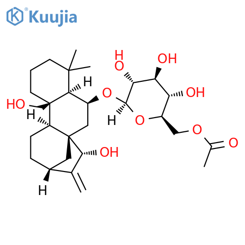 b-D-Glucopyranoside, (6a,15b)-15,20-dihydroxykaur-16-en-6-yl, 6-acetate (9CI) structure