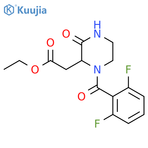 Ethyl 2-[1-(2,6-difluorobenzoyl)-3-oxopiperazin-2-yl]acetate structure