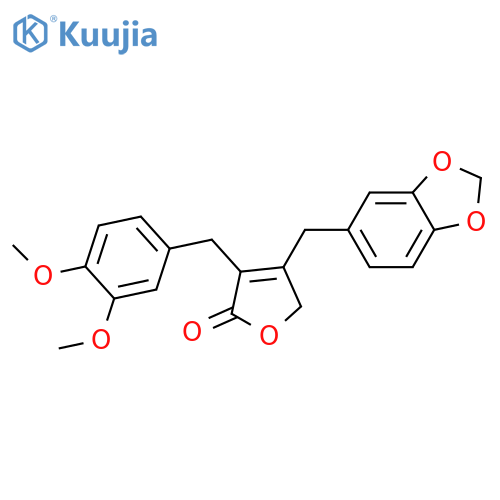 2(5H)-Furanone,4-(1,3-benzodioxol-5-ylmethyl)-3-[(3,4-dimethoxyphenyl)methyl]- structure
